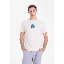 Discovery Expedition D6SM-TST3688 Krem Bisiklet Relaxed Düz Erkek T-Shirt
