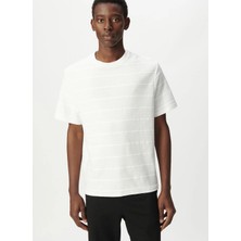 İkks Ikks Beyaz Erkek Regular Fit Çizgili T-Shirt M210063