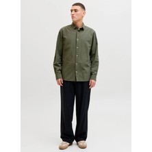 Jack & Jones Yeşil Erkek Regular Fit Gömlek 12288595 Jjebreeze Blend Shırt L/s