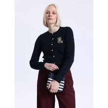 Lauren Ralph Lauren Lacivert Kadın Yuvarlak Yaka Regular Fit Hırka 200932225