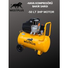 West Plus Hava Kompresörü 50 Litre 3 Hp 8 Bar – Bakır Sargı Güçlü Motor