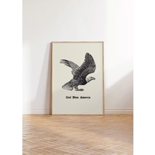 Ninastore Vintage Kartal Baskısı: Tanrı Amerika'yı Kutsasın Vatansever Duvar Sanatı (Baskı)