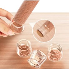 Cocoloco Home 8 Adet 3-3,8 cm Keçeli Şeffaf Silikon Sandalye Ayak Koruyucu Seti Büyük Boy Kaymaz