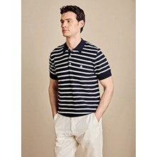 Brooks Brothers Kırık Beyaz - Lacivert Erkek Çizgili Kazak BBSS26MKL004