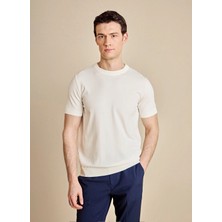 Brooks Brothers Kırık Beyaz Erkek Standart Triko Kazak BBSS26MKL011