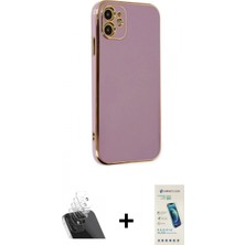 Pileli Store Pilelistore™ iPhone 12 Kılıf Yankı Serisi - Şeffaf Pasifik Cam Ekran Koruyucu + Kamera Lens Koruma Cam - Sf