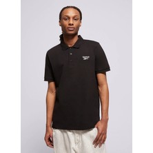 Reebok 100239701 Blaze Embroıdered Ss Polo Siyah Polo Regular Fit Düz Erkek T-Shirt