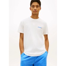 Tommy Jeans Ekru Erkek Regular Fit Baskılı T-Shirt DM0DM22547YBL Ekru T-Shirt