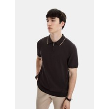 Back And Bond Kahve Erkek Regular Fit Triko Polo T-Shirt B35S40031