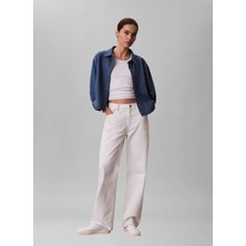 Calvin Klein Jeans Lacivert Kadın Denim Gömlek New Dad Shırt Annapolıs Sky