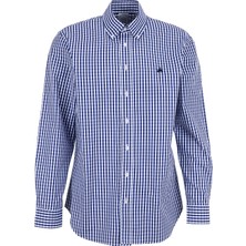 Brooks Brothers Lacivert - Beyaz Erkek Düğmeli Regular Fit Pötikare Gömlek BBSS26MSH008