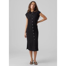 Vero Moda Siyah Kadın Elbise Vmmymılo Sl Calf Shırt Dress Wvn Ga