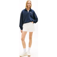 Tommy Jeans Beyaz Kadın Denim Şort Mom Short BJ4199