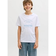Jack & Jones Beyaz Erkek Çocuk Baskılı T-Shirt 12298349