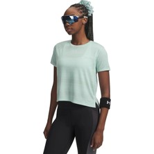 Under Armour 6009540-703 Ua Velociti Shortsleeve Yeşil Bisiklet Normal Düz Kadın T-Shirt