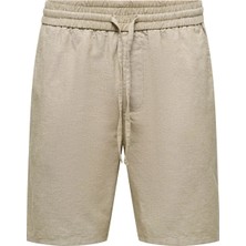 Only & Sons Bej Erkek Şort Onslınus 0007 Cot Lın Shorts Noos