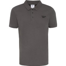 Reebok 100251572 Blaze Embroıdered Ss Polo Antrasit Polo Regular Fit Düz Erkek T-Shirt