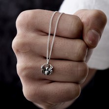 Ebrar Silver Gümüş Mini Örümcek Kolye Küçük Boy Örümcek Figürlü Unisex Kolye