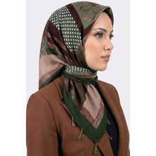 Hadiora Kadın Haki Soyut Desenli Inci Boncuklu Yazma