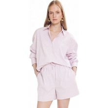 Ted Baker Pembe - Beyaz Kadın Gömlek TBWRSH2082-2