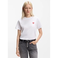 Hugo Beyaz Kadın Regular Fit Logo Baskılı T-Shirt 50562145