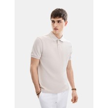 Back And Bond Bej Regular Fit Örme Polo Yaka Tişört