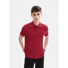 Back And Bond Bordo Regular Fit Örme Polo Yaka Tişört
