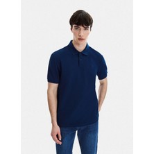 Back And Bond Lacivert Regular Fit Örme Polo Yaka Tişört