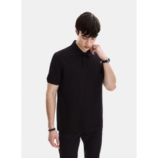 Back And Bond Siyah Regular Fit Örme Polo Yaka Tişört