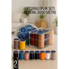 Mey Ithalat® Dikiş Ipliği Seti - 10 Renk 2000 mt Kutulu Mezuralı Dikiş Seti 722077