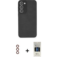 Pileli Store Pilelistore™ Galaxy S23 Plus Kılıf Doruk Asil Koleksiyonu - Siyah 5d Hayalet Cam Ekran Koruyucu + Metal Kamera Lens - Kı