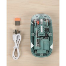 Mey Ithalat® Şeffaf Tasarımlı Bluetooth Kablosuz Mouse Pilli Kullanım