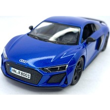 Kinsmart 2020 Audi R8 Coupe Mavi Çek Bırak 5inch Lisanslı Model Araba 1:36 Die-Cast Üretim