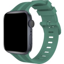 Mey Ithalat®   Watch 38MM KR408 Çizgili Silikon Kordon - Yeşil