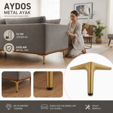 Badem10 Aydos Mat Altın Metal Mobilya Ayağı 12 cm 1 Adet Şık Dayanıklı Koltuk Sehpa Ayağı Modern Tasarım