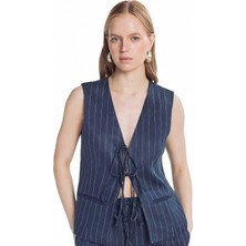 Ted Baker Lacivert Kadın Çizgili Yelek TBWRJC2002