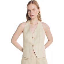 Ted Baker Bej Kadın Çizgili Yelek TBWRJC2005-1