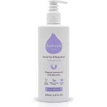 Kokoso Baby Kokusuz Saç ve Vücut Şampuanı 200 ml Organik Hindistan Cevizi Yağı ve Aloe Vera İçerir