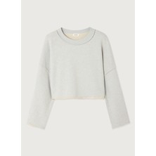 American Vintage Gri - Açık Mavi Kadın Sweatshirt DAN03AE26