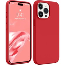 Mey Ithalat®   Iphone 15 Pro Kılıf First Silikon - Kırmızı