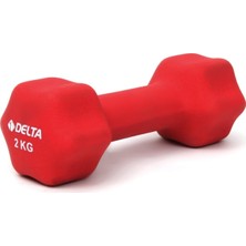 Delta 2 kg Deluxe Neopren Kaplı Kırmızı Demir Dambıl Ağırlık 2 kg Özel Materyal ile Tasarlandı