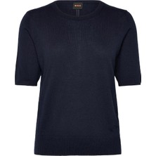 Boss Lacivert Kadın Bisiklet Oversize Kazak 50557077