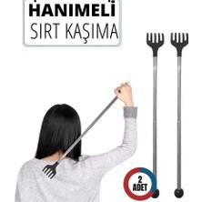 Mey Ithalat® Hanımeli Metal Teleskopik Paslanmaz Çelik Sırt Kaşıyıcı (2'li Lüks Set) 714307