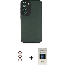 Pileli Store Pilelistore™ Galaxy S23 Plus Kılıf Doruk Asil Koleksiyonu - Siyah 5d Hayalet Cam Ekran Koruyucu + Metal Kamera Lens - Kı