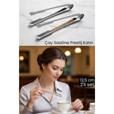 Mey Ithalat® 2 'li Paslanmaz Çelik Şeker Maşası - Profesyonel Sunum ve Servis Maşası Seti - 12.5 cm