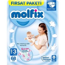 Mey Ithalat®   Bebek Bezi Fırsat Paketi 3 Beden 4-9 kg 68 Adet