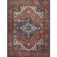 Pera Halı Kiremit ve Turuncu Tonlu Iran Tarzı Vintage Halı - Outlet - 50039TOU