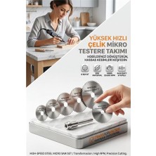 TKÇ Hss Mini Daire Testere Seti 6+1  Mini Makine Uyumlu Metal Ahşap Plastik Kesici Disk 723179