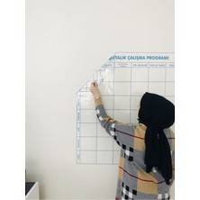 Tutunabilir Kağıt Haftalık Ders Çalışma Programı 120 x 100 cm + Kalem Şeffaf Yazı Tahtası