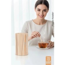 Mey Ithalat® Ahşap Karıştırıcı Kaşık – 70'li Paket | Çay, Kahve ve Servis Için Hijyenik ve Pratik!